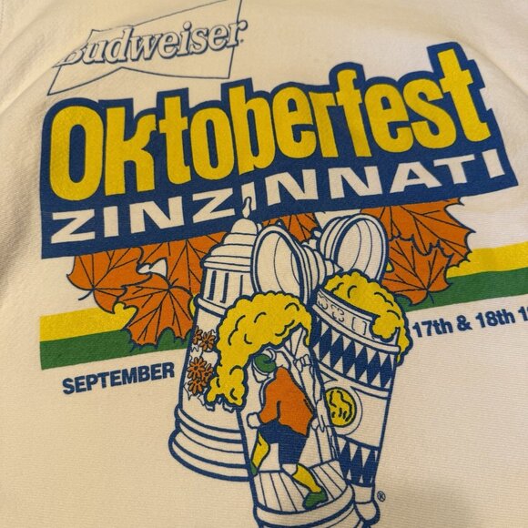 Vintage 90's Budweiser Zinzinnati Oktoberfest Cincinnati Sweatshirt - Genus - L - Picture 2 of 6